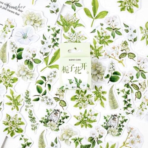 XINAHER 46 Pcs/Box Vintage Gardenia flower mini decoration paper sticker package DIY diary decoration sticker album scrapbooking