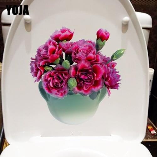 YOJA 20.1X21.6CM Mothers Day Carnation Bedroom Wall Sticker Decal WC Toilet Seat Decor T1-1891