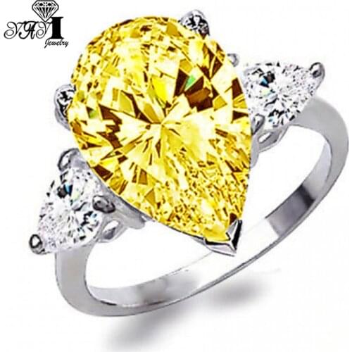 YaYI Fashion Women Jewelry Ring 5CT Gold Color Zircon CZ Silver Color Engagement Rings wedding Rings Party Rings Gift