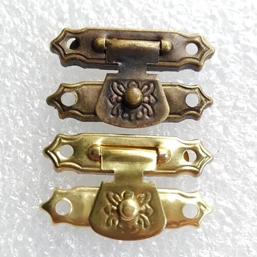 2000pcs 16*27mm Golden / Bronze Clasp Buckle Wholesale Gift Jewelry Box Hardware Fastener Tin Cabinet Case Button Accessories