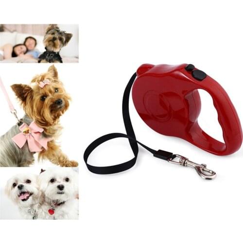 1Pcs 5M Retractable Pet Leash Lead One-handed Lock Training Lead Puppy Walking Nylon Leash Adjustable Dog Collar For Dogs Cats