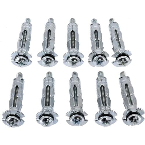 10PCs M4X32 Hollow Wall Anchors Metal Cavity Plasterboard Plug Fixing Screw High Quality