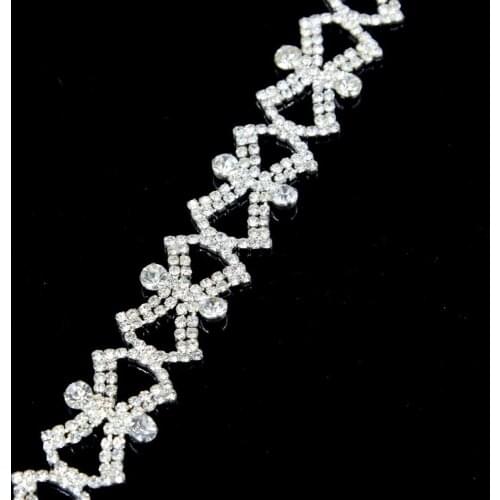 10Yards Silver Trim Chains Rhinestone Glass Claw Chains Rhinestone Trim For Jewelry Dress Decoration Crystsal