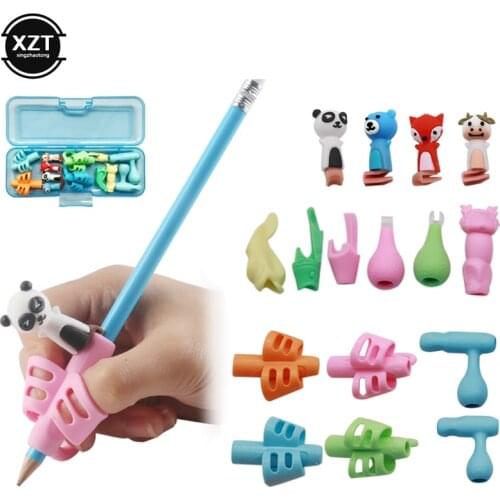 16Pcs/Set Children Pencil Holder Tools Silicone Two Finger Ergonomic Posture Correction Tools Pencil Learning Writing Aid Grip