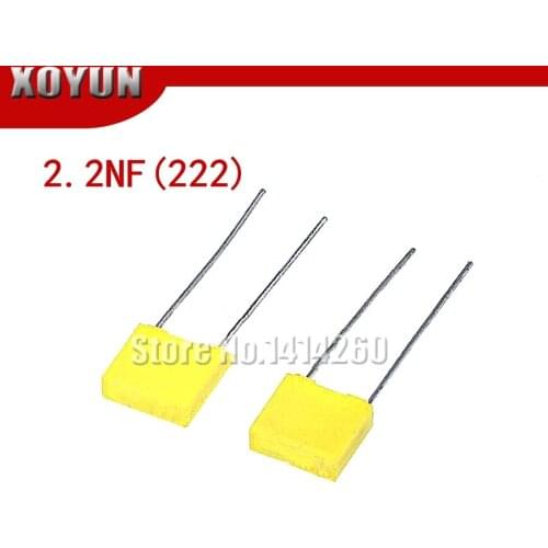 20PCS Correction capacitor 2.2nF 222J 100V 5mm Polypropylene Safety Plastic Film Capacitor New original