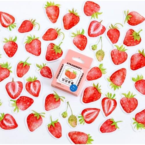 45 Pcs Cute Strawberry Stickers Small Size Kawaii Laptop Stickers Decals For Diy Planner Journal Diary Calendar