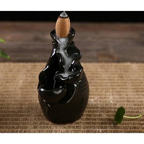 5Pc Backflow Incense Cones With 1Pc Ceramic Burner Bullet Incense Stickers Holder Step Up Ceramic Censer Home Decor N13