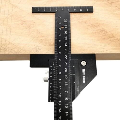 5-IN-1 Sliding Marking Gauge Aluminum Alloy Scribe Ruler Depth Gauge Woodworking T-Square Scribing Measuring Tools Home Use