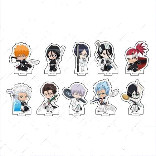 Anime BLEACH Kurosaki ichigo Inoue Orihime Acrylic Stand Figure Display Model Plate Cosplay Desk Decorate Collectible Q Version