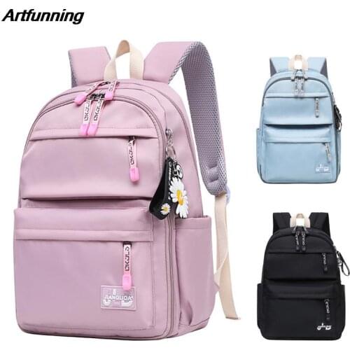 Artfunning Korean style schoolbags for Teenager Girls schoolbag female travel backpack casual double-shoulder backpack