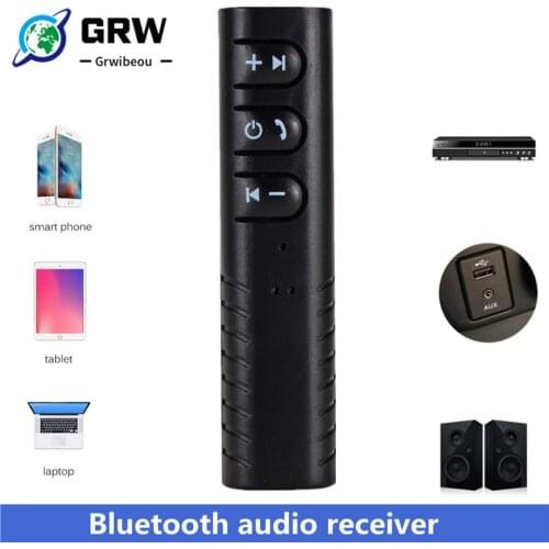 Bluetooth Car Kit Wireless Handsfree AUX Stereo Music Audio Receiver Adapter Mini 3.5mm Jack for Speakers Headphone