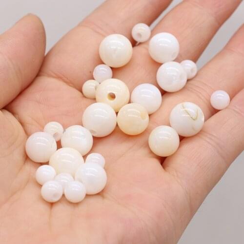10pcs Natural Freshwater Shell Charm 2.5mm Hole Loose Beads for Diy Jewelry Charm Necklace Bracelet Accessory Gift