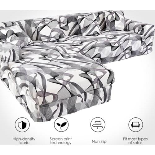 Sofa Cover Geometric Couch Cover Elastic Sofa Cover for Living Room Pets Corner L Shaped Chaise Longue Sofa Slipcover 1PC