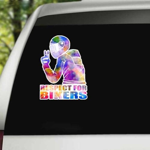 DecalsMe HungMieh rcycle Stickers Respect for Bikers UV Printed Car Stickers r Auto Decal Funny JDM Vinyl Decor On Car styling