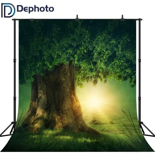 DePhoto Spring Background Photography Fairy Tale Tree Sun Nature Newborn Studio Photo Shoots Backdrops Photocall Photophone
