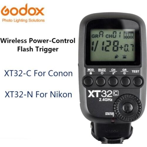 Godox XT32 XT32C XT32N E-TTL i-TTL 2.4G Wireless Power-Control 1/8000s Flash Trigger for Canon Nikon Dslr Camera