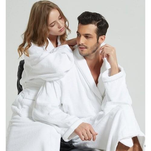 Bathrobe Men Winter Thick Warm Long Mens robe Soft Towel Fleece Kimono Bath Robe Femme Dressing Gown Bridesmaid Robes Bride