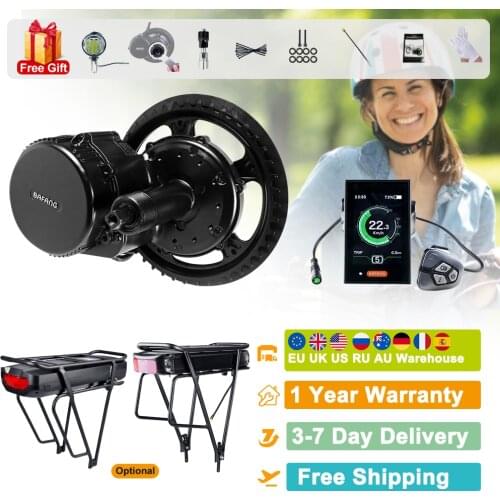 48V 250W Bafang BBS01B Mid Drive Motor Electric Bike Conversion Kit With 15Ah 17.5Ah Rear Rack Battery Electric Bicycle Engine