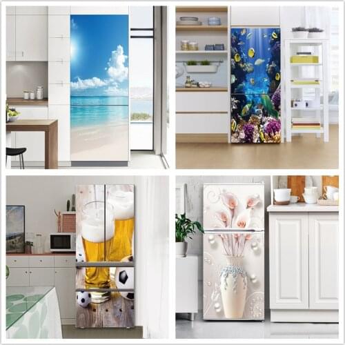 60x180cm PVC Self-Adhesive Refrigerator Sticker Home Design Decoration Wallpaper Poster Wardrobe Fridge Door Decor Decals Mural