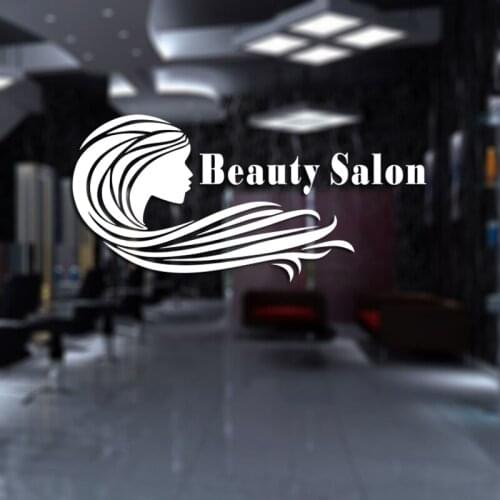 Hair Salon Wall Decal Beauty Salon Scissor Sticker Barber Shop Vinyl Wall Decals Decor Mural Hairdresser Glass Window Sticker