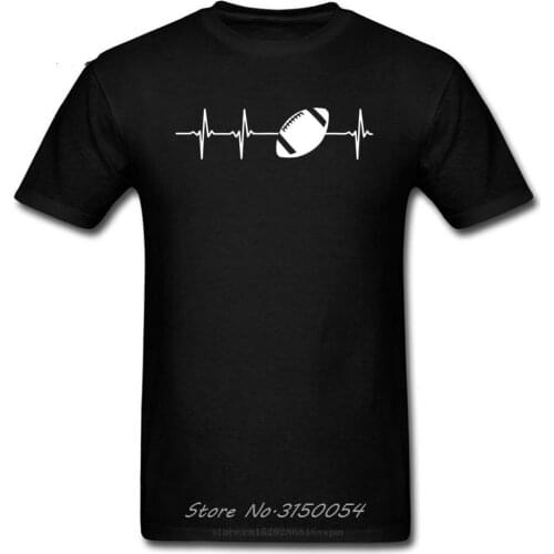 New American Football In A Heartbeat Black Popular Tshirt Rugby Ball Europe Sweatshirts Fashion Print New T Shirt Men Tees