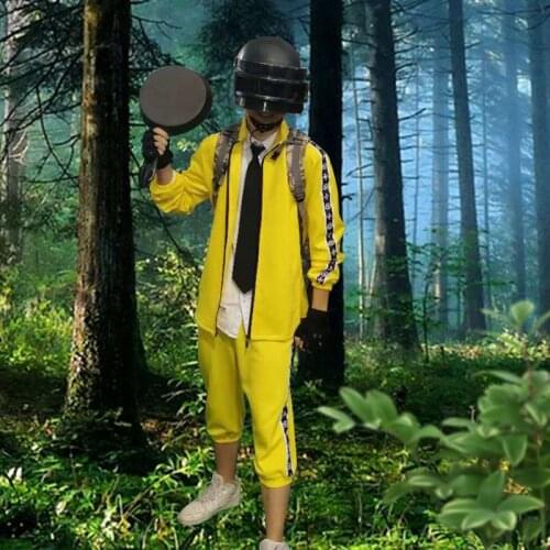 Playerunknown Battlegrounds PUBG Tops Coat Pants Male Yellow Clothing Sportswear Men Suit Cosplay Costumes