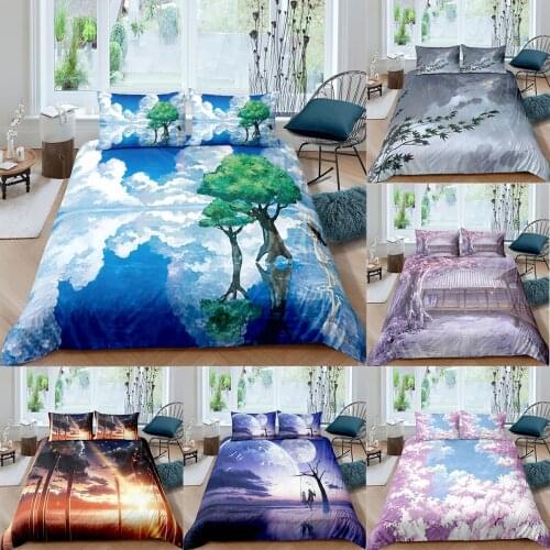 Creative Duvet Cover Set Natural Scenery Print Bed Clothes Comforter Covers Twin Full Queen King Bedding Sets Home Quilt Cover