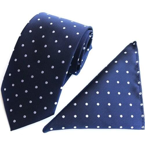 Dot Wave Point Mens Suits Tie Pocket Towel Set Fashion Mens Tie Sets Business Casual Mens Suit Square Scarf Tie Accessories