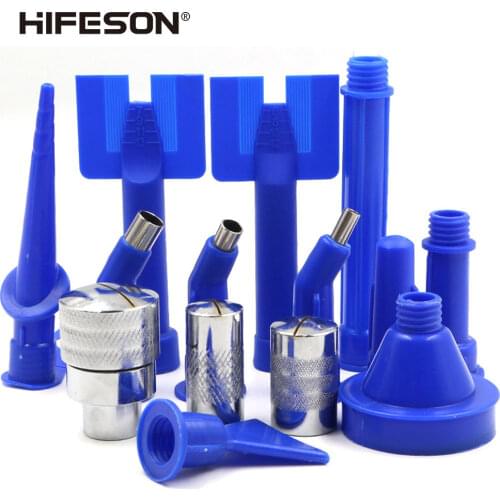 Pneumatic Glue Gun Accessories 6/8/10MM Stainless Steel Glue Nozzle Soft & Hard Glue Nozzle Adapter Set Glue Nozzle