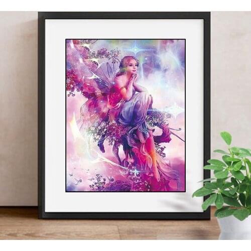 Full Drill Diamond Painting Fairy Picture Of Rhinestones Decoration Home Portrait Diamond Mosaic Flowers