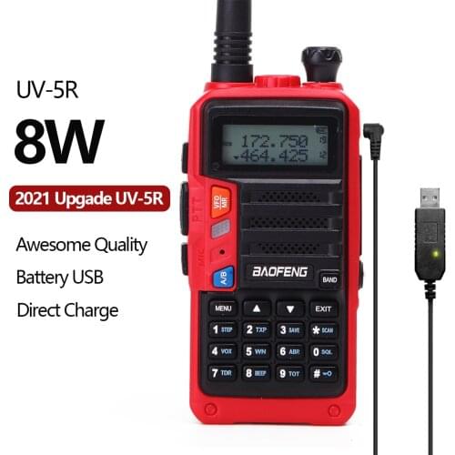 Original BaoFeng UV-5R Upgrade Version Walkie Talkie Long Range 10 KM Transceiver 8W Powerful Ham Radio UHF VHF Two Way Radio