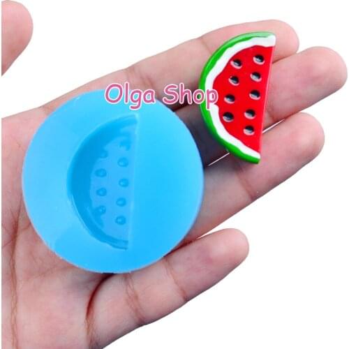 SYL057 33.1mm x 16.7mm Watermelon Slice Silicone Mold Fondant Cake Decoration Candy Resin Clay DIY Pendant Craft Candle