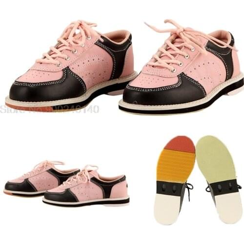 Sports Shoes Bowling Supplies Women Anti-Slip Bowling Sneaker Flat Indoor Training Shoes Ladies Leather Athletic Trainers