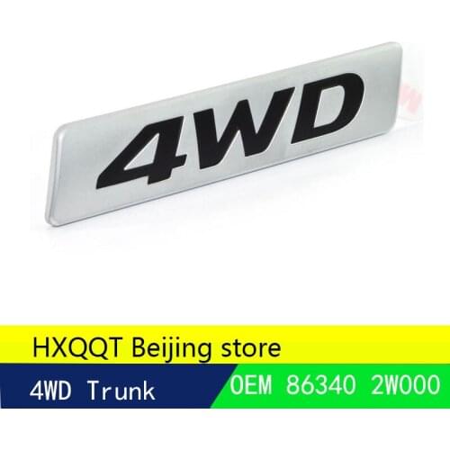 4WD Car-styling Chrome ABS 4WD Car Tail Stickers Emblems Decorations for Tucson Santa Fe Sonata Sportage IX25 Creta for hyundai