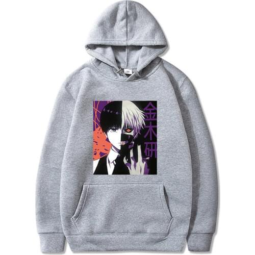 Tokyo Ghoul Kaneki Split Face Hoodie New Sweatshirt Japan Anime Men Long Sleeve Hip Hop Tees Tops Fashion Hoodie Men