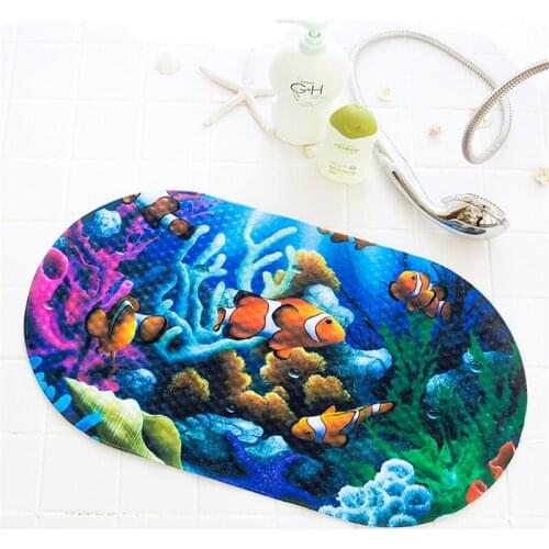 Thin Bathroom Decor PVC Anti Slip Bath Mat Cartoon Kids Favor Small 39*69cm Shower Mat Non-slip Safety Foot Pad Toilet Bath Rug