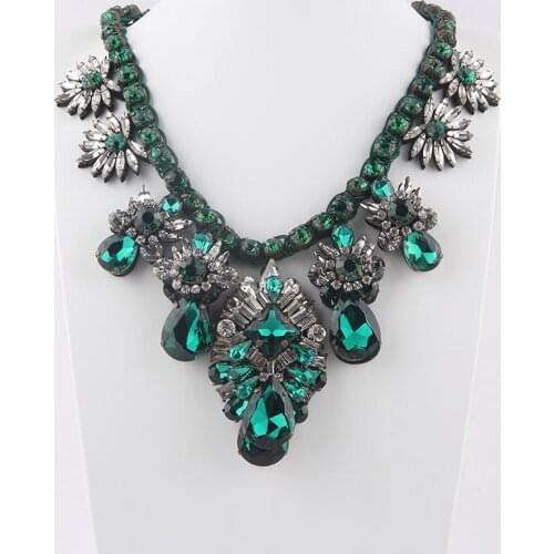 High Qulity Shourouk New Vintage Fashion Necklaces Choker Statement Necklace & Pendant Flower Crystal Women Jelwery 5251