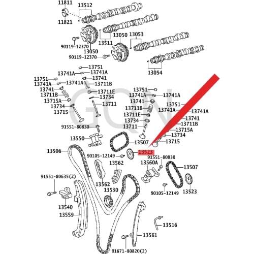 Camshaft timing gear or sprocket 2007-Toy ota FJC RUI SER HIL UXS URF FOR TUN ER timing camshaft gear or sprocket
