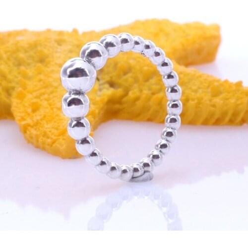 100% 925 Sterling Silver Pan Ring New Style Personalized Beaded Ring Simple Ring For Women Wedding Party Gift Fashion Jewelry