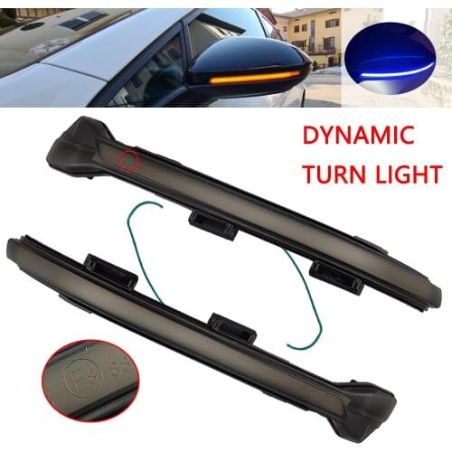 2pcs LED Dynamic Flowing Side Mirror Turn Signal For VW Golf 7 7.5 For Volkswagen GTD R GTI MK7 2012-2020 Touran