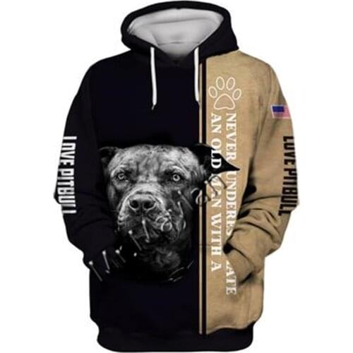 2021 Fashion Animal Pit Bull 3D Printed Hoodie Men Women Casual Pet Dog Designs Hooded Oversized Hooded Coat Drop Shipping WQ-39