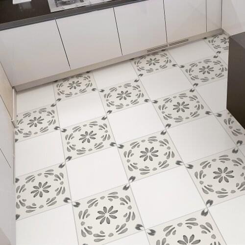 4pcs/set DIY Elegant Waterproof Tiles Stickers Bathroom Kitchen Self-adhesive Wall Sticker Home Decor Art Floor Mat Wall Decals