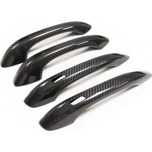 4pcs Real Carbon Fiber Exterior Car Door Handle Cover Styling Moulding Trim for Porsche Macan 2014 2015 2016 2017 2018 2019 2020