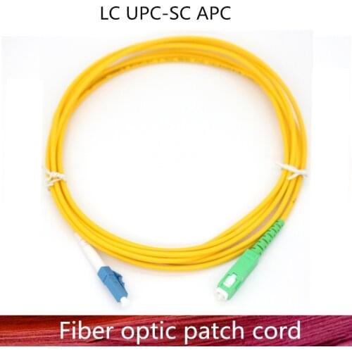 5Pcs/lot LC/UPC to SC/APC Fiber Optic Patch Cord Cable LC-SC Jumper Single Mode Simplex 2.0mm Optical