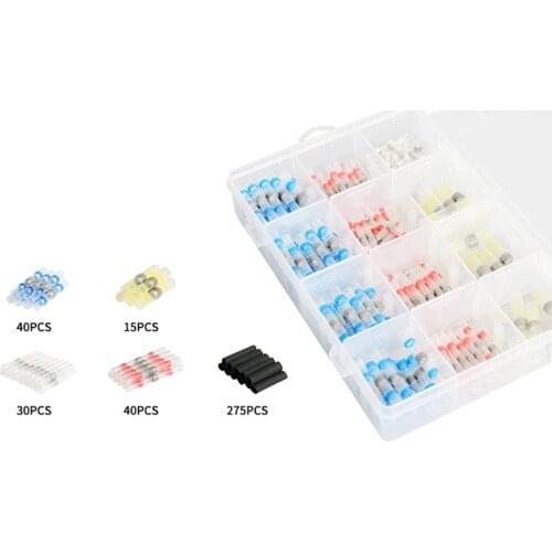 600PCS Centerline End Waterproof Heat Shrinkable Wiring Terminal Solder Ring Insulated Terminal Kit With Clarinet