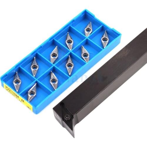 95° S-shaped external turning tool SVUCR1616H11/2020K11 lasting Wearresistant durable+VCGT VCMT Carbide CNC lathe turning insert