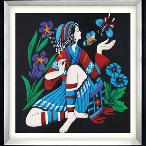 5D Diy Diamond Painting Miao Jia Girl Kits Diamond Embroidery Cross Stitch Home Decoration Painting Home Decor Label JX566