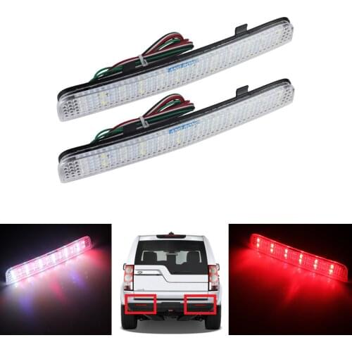 ANGRONG 2x LED Rear Bumper Reflector Brake Stop Light For Land Rover Range L322 Freelander 2