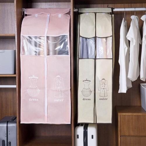 Large Dustproof Clothes Cover For Garment Suit Dress Coat Printed Cloth Protector Case Home Nonwoven Garment Cover Pouch Bag