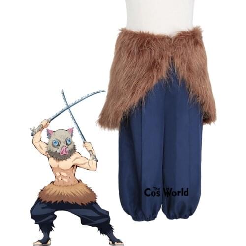 Demon Slayer: Kimetsu no Yaiba Hashibira Inosuke Apron Pants Outfit Anime Cosplay Costumes